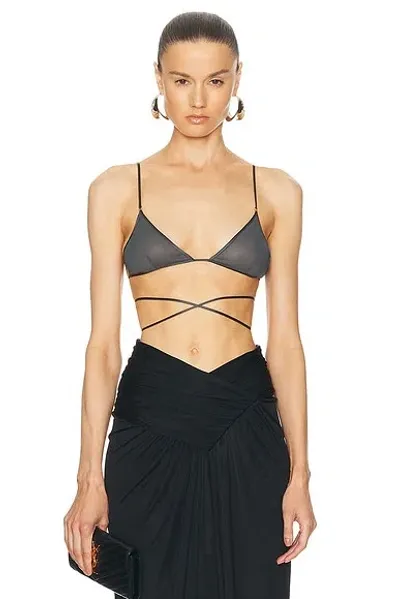 Saint Laurent Triangle Bralette In Gris