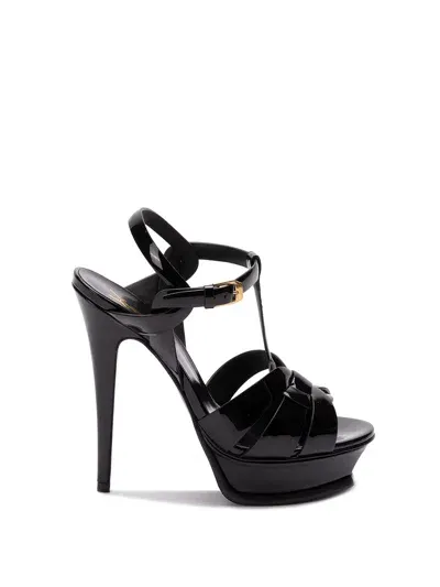 Saint Laurent `tribute` Platform Sandals In Black  