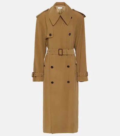 Saint Laurent Trenchcoat Aus Twill In Nude & Neutrals