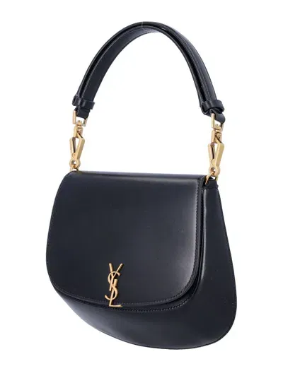 Saint Laurent Nola Logo Plaque Tote Bag In Black