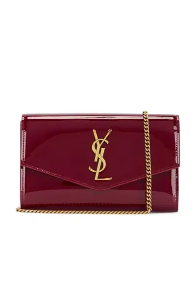 Saint Laurent Wallet On Chain Bag In Red Grenat