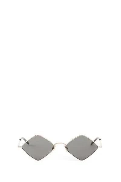 Saint Laurent Woman Gold Eyewear In Gray