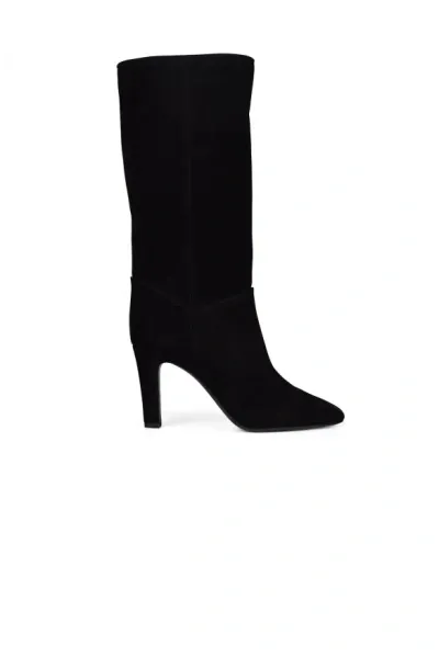 Saint Laurent Suede Boots In Black