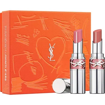 Saint Laurent Yves  Loveshine Lip Oil Stick Duo $90 Value In No Color