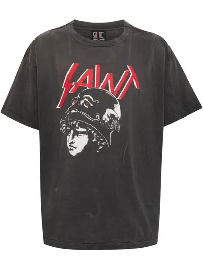 Saint Mxxxxxx Graphic-print T-shirt In Black