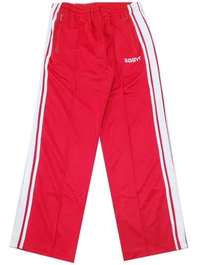 Saint Mxxxxxx Logo-embroidered Track Pants In Red