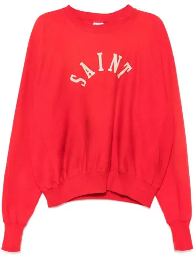 Saint Mxxxxxx Logo-print Sweatshirt In Red