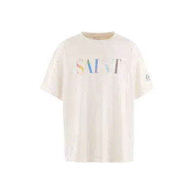 Saint Mxxxxxx Rainbow Saint Short Sleeved T-shirt In White