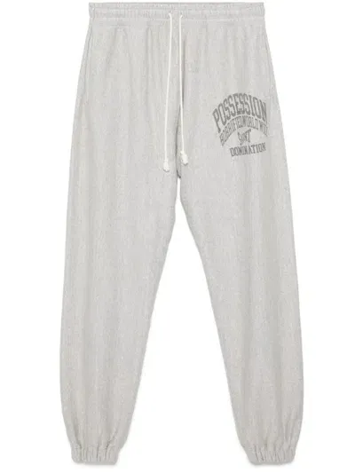 Saint Mxxxxxx Slogan-printed Track Pants In Grey