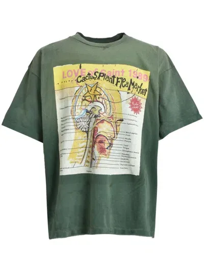 Saint Mxxxxxx X Cactus Plant Flea Market Graphic-print T-shirt In Green