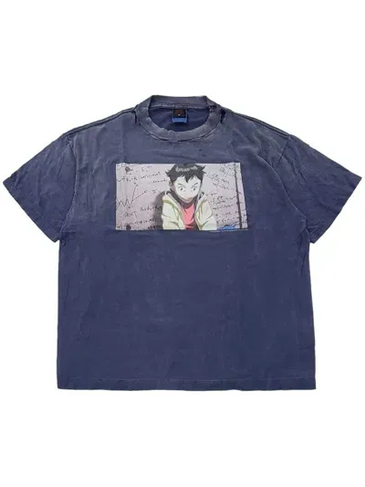 Saint Mxxxxxx X Pluto Graphic-print T-shirt In Blue