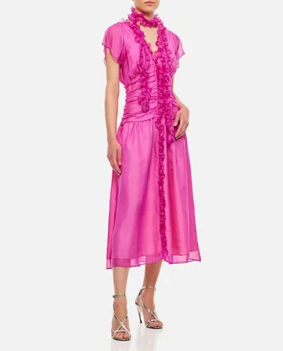 Saks Potts Blaire Silk Dress In Pink