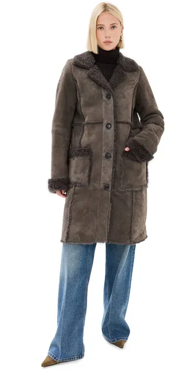 Saks Potts Emma Coat Grey Almond