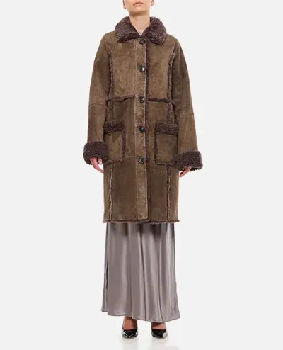 Saks Potts Emma Long Coat In Brown