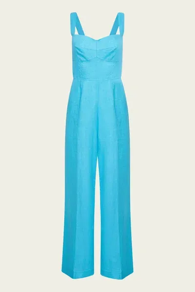 Saloni Rachel Jumpsuit In Atlantis In Blue