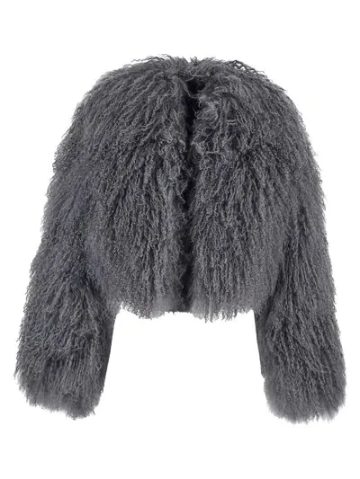 Salvatore Santoro Cropped Fur Coat In Grey