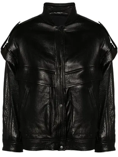 Salvatore Santoro Leather Jacket In Black