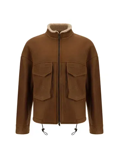 Salvatore Santoro Leather Jacket In Brown