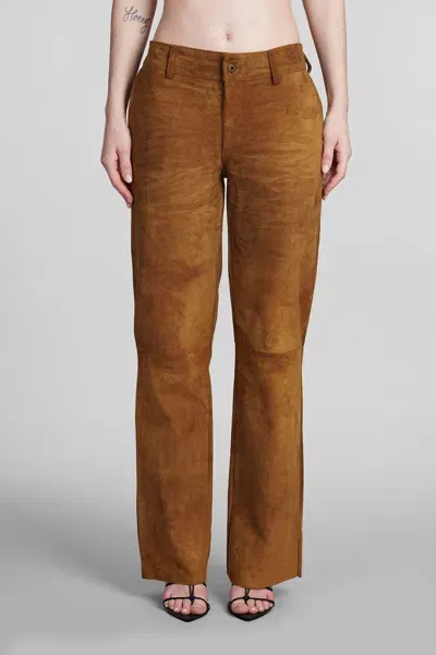 Salvatore Santoro Straight-leg Suede Trousers In Brown