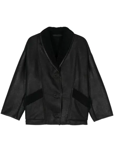 Salvatore Santoro Shearling-trim Jacket In Black