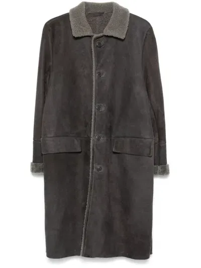 Salvatore Santoro Suede Coat In Grey