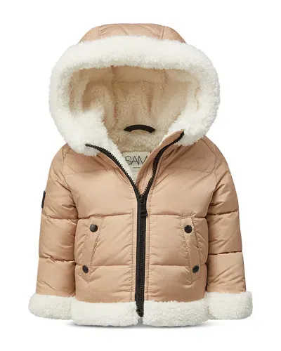 Sam Baby Boys' & Girls' Matte Blizzard Quilted Fleece Lined Down Jacket - Baby In Honey