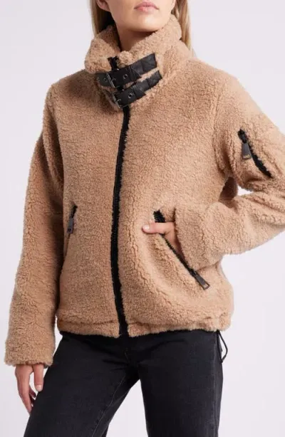 Sam . Denver Faux Shearling Jacket In Camel