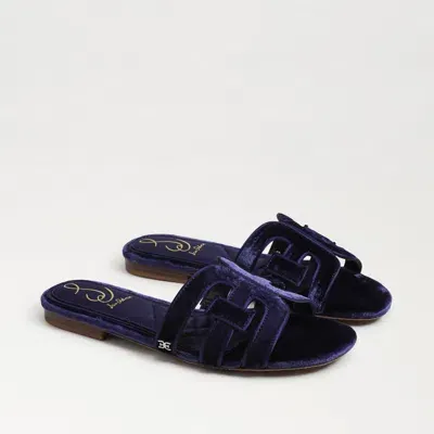 Sam Edelman Bay Honore Slide Sandal Dark Winter Violet Velvet In Purple