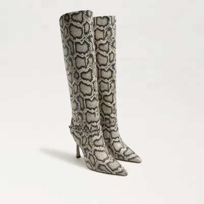 Sam Edelman Elia Wide Calf Knee High Boot Roccia Grey Snake Print