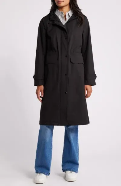 Sam Edelman Hooded Longline Coat In Black