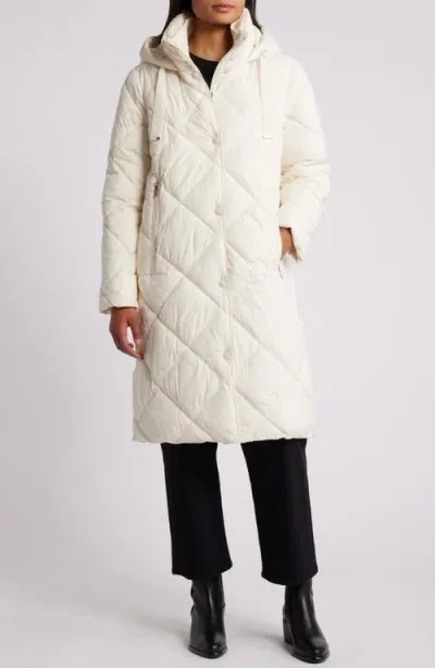 Sam Edelman Hooded Quilted Coat In Modern Ivory