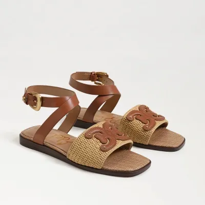 Sam Edelman Ilsie Ankle Strap Sandal In Sand Spiced Rum