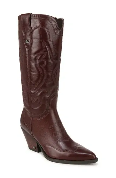 Sam Edelman James Pointed Toe Western Boot In Spiced Pecan