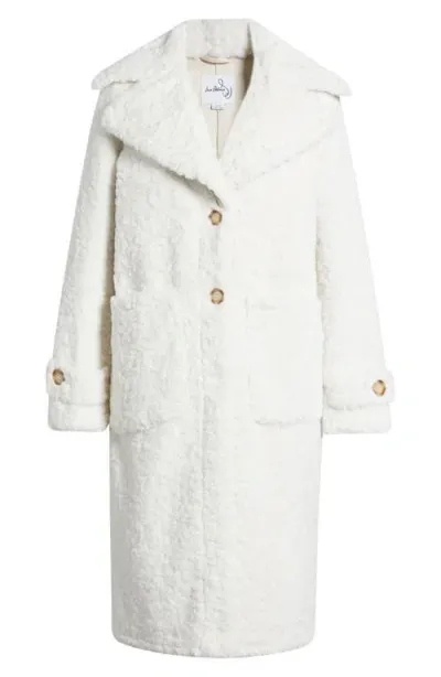 Sam Edelman Longline Faux Fur Coat In Ivory