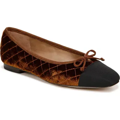 Sam Edelman Marilyn Cap Toe Ballet Flat In Spiced Camel Boucle,black