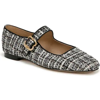 Sam Edelman Michaela Mary Jane Flat In Black Tweed Multi