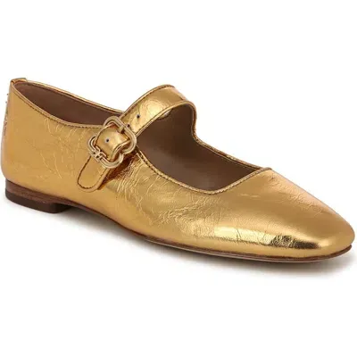 Sam Edelman Michaela Mary Jane Flat In Gold