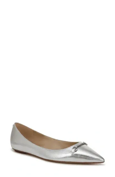 Sam Edelman Nori Pointed Toe Flat In Silver