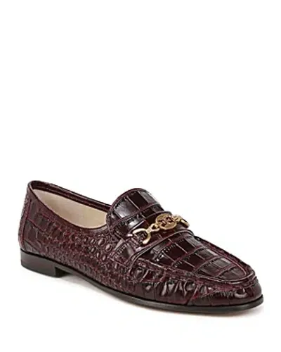 Sam Edelman Women's Lucca Embellished Loafer Flats In French Burgundy