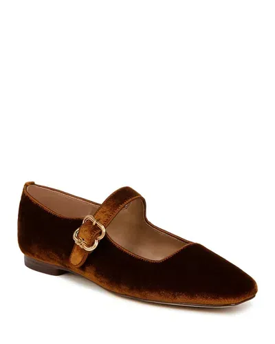 Sam Edelman Women's Michaela Square Toe Buckled Mary Jane Flats In Spiced Camel