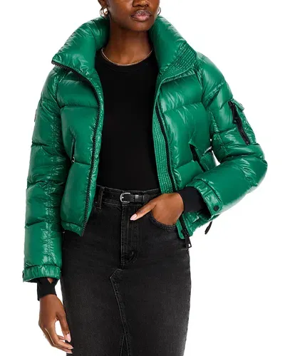 Sam Freestyle Cropped Puffer Coat In Grass