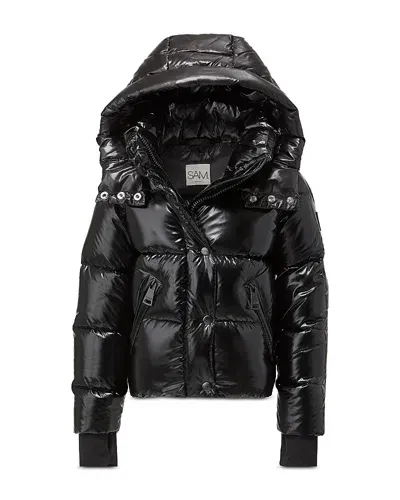 Sam Girls' Elsa Hooded Down Coat - Big Kid In Caviar