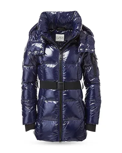 Sam Girls' Soho Belted Down Puffer Jacket - Big Kid In Navy