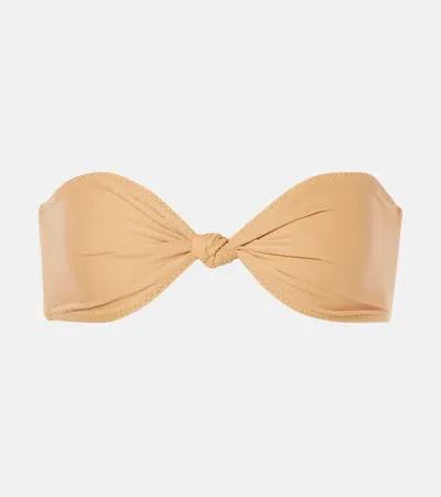 Same Gathered Bandeau Bikini Top In Beige