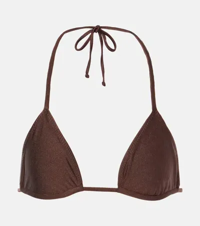 Same Triangle Bikini Top In Brown