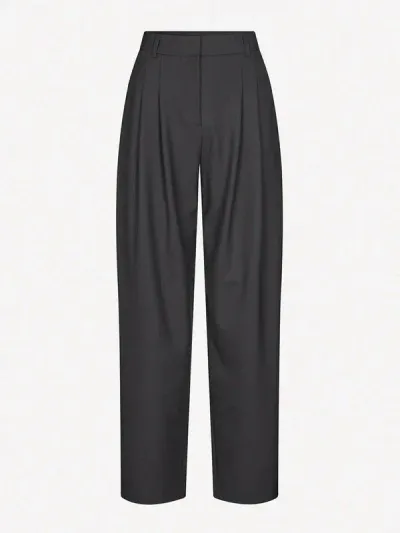 Samsoe & Samsoe Saluzy Pleated Tailored Trousers In Black