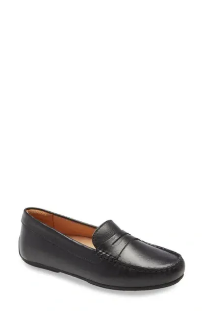 Samuel Hubbard Free Spirit Penny Loafer In Black Suede