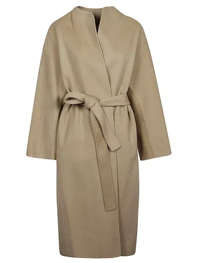 Sandbeige Coats In Brown