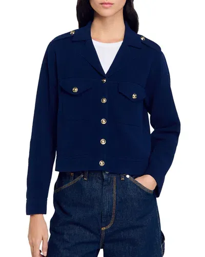 Sandro Arthur Cardigan In Blue