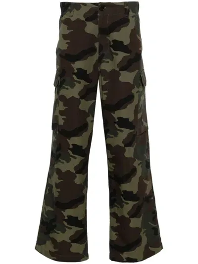 Sandro Camouflage-print Cargo Pants In Green